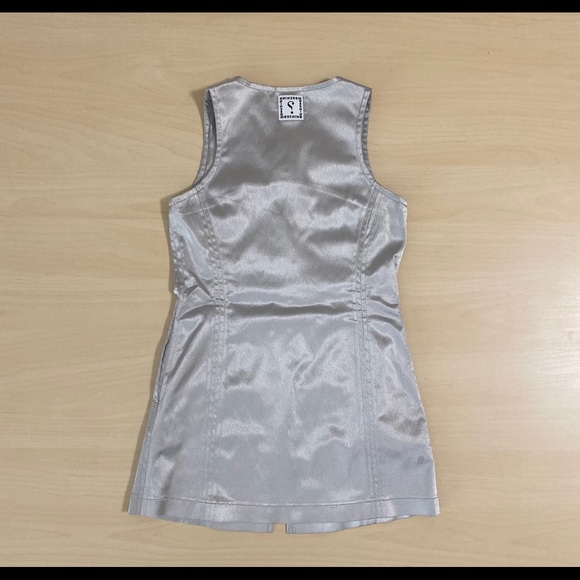 MOSCHINO JUNIOR girls silver satin dress. - Picture 2 of 2
